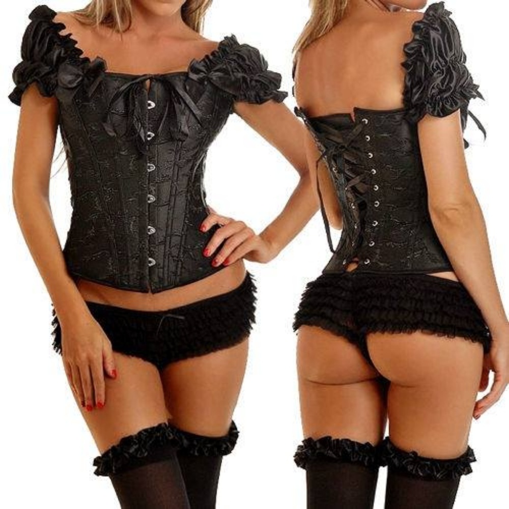 Corset Bustier sleeve NEW black or white